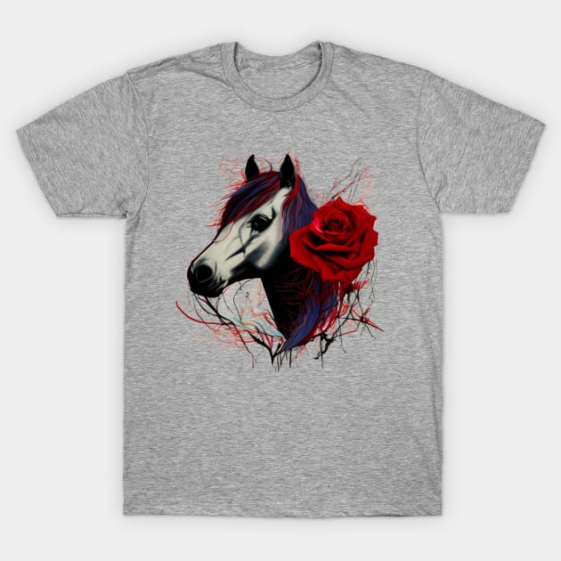 Gothic Horse T-Shirt by kaiwhitetiger